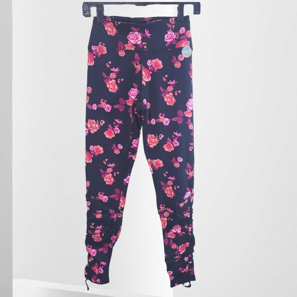 New Victoria Secret PINK Floral Ruched Leggings